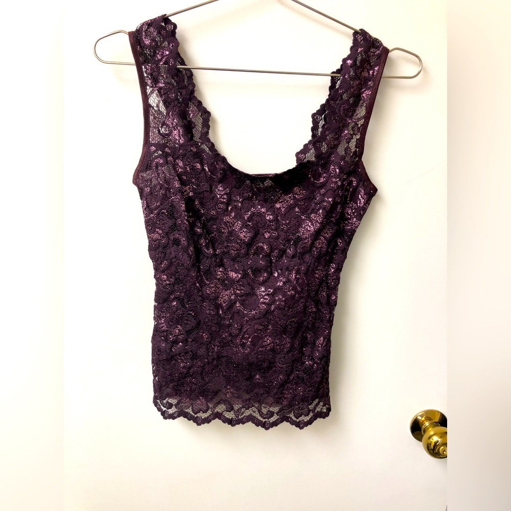 CACGE Purple lace tank top